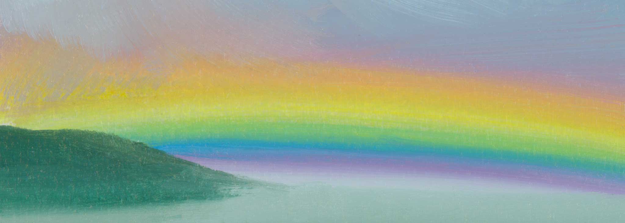 Rainbow oil painting by Wanru Kemp