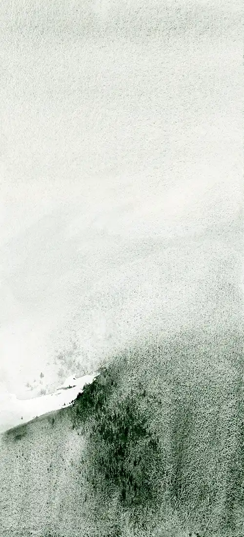 Misty mountains #1 - watercolour print